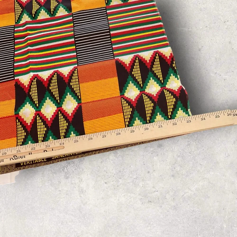 Zambian Chitenge Fabric Veritable Sanlantex Wax Block Print 36 x 36 Cotton